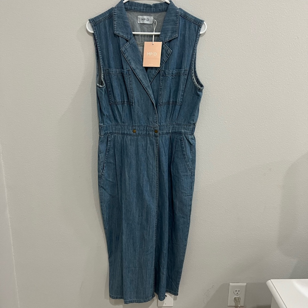 Utility wrap denim dress